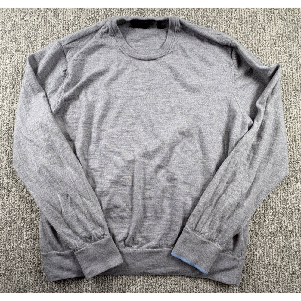 Greyson Sweater Mens XXL Gray 100% Wool Crewneck Long Sleeve Logo Golf Knit